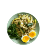 Zucchini Rice with Soft-Boiled Eggs and Parsley